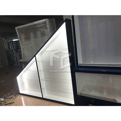 ODM Glass Vapor Shop Furniture Display With T4 LED Lighting