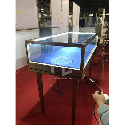 1050*550mm Countertop Jewellery Display Cabinet Glass 1000mm High Gold Electroplate OEM