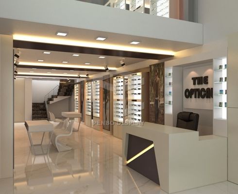 5mm Melamine Board Eye Glass Display Cabinet ODM Medium Density Fibreboard