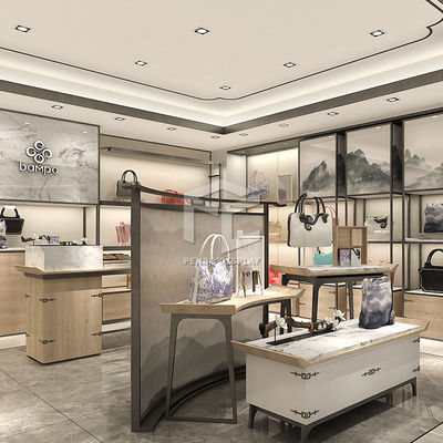 T4 LED Fashion Design Bag Display Shelf For Shop With 20mm Thick MDF