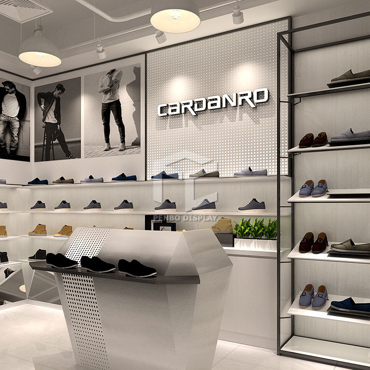 16mm Thick MDF Shoe Display Racks For Retail Store EPE Cotton Packaging